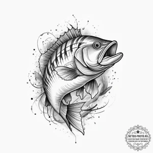 Tattoo sketch yellow bass, artistic tattoo sk... - эскиз тату (№1757050429_0, 05.09.2025 05:33) — tattoo-photo.ru