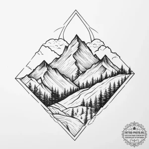 Tattoo sketch узор в виде гор, concept art fo... - эскиз тату (№1757051427_0, 05.09.2025 05:50) — tattoo-photo.ru