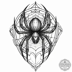 Tattoo sketch spider on shoulder, ink illustr... - эскиз тату (№1757052221_0, 05.09.2025 06:03) — tattoo-photo.ru