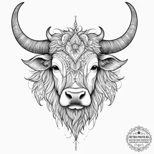Tattoo sketch yak, tattoo flash sheet design,... - эскиз тату (№1757052418_0, 05.09.2025 06:06) — tattoo-photo.ru