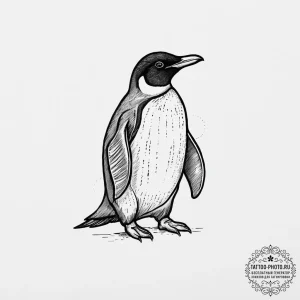 Tattoo sketch penguin, tattoo line art, bold... - эскиз тату (№1757053220_0, 05.09.2025 06:20) — tattoo-photo.ru