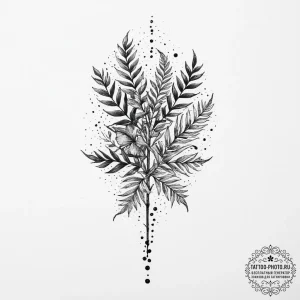 Tattoo sketch key with a plant, tattoo line a... - эскиз тату (№1757053422_0, 05.09.2025 06:23) — tattoo-photo.ru