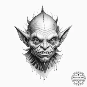 Tattoo sketch goblin, ink illustration for ta... - эскиз тату (№1757053813_0, 05.09.2025 06:30) — tattoo-photo.ru