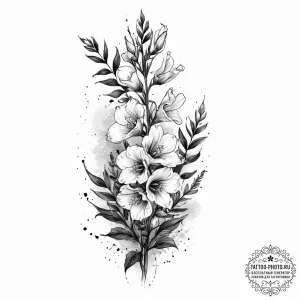 Tattoo sketch foxglove flower, tattoo sketch... - эскиз тату (№1757060358_0, 05.09.2025 08:19) — tattoo-photo.ru