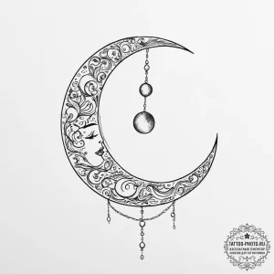 Tattoo sketch moon tattoo - эскиз тату (№1757061355_0, 05.09.2025 08:35) — tattoo-photo.ru