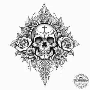 Tattoo sketch siren with a song, tattoo flash... - эскиз тату (№1757063123_0, 05.09.2025 09:05) — tattoo-photo.ru