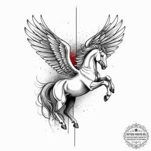 Tattoo sketch pegasus, tattoo sketch design,... - эскиз тату (№1757064113_0, 05.09.2025 09:21) — tattoo-photo.ru