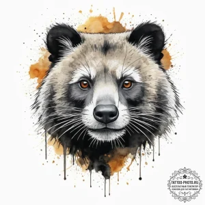 Tattoo sketch binturong, tattoo sketch design... - эскиз тату (№1757064895_0, 05.09.2025 09:34) — tattoo-photo.ru