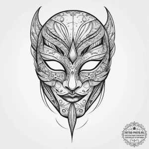 Tattoo sketch cosplay character mask, ink ill... - эскиз тату (№1757067093_0, 05.09.2025 10:11) — tattoo-photo.ru
