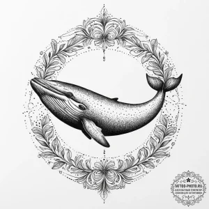 Tattoo sketch кит, ink illustration for tatto... - эскиз тату (№1757070094_0, 05.09.2025 11:01) — tattoo-photo.ru