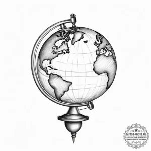 Tattoo sketch globe - эскиз тату (№1757071478_0, 05.09.2025 11:24) — tattoo-photo.ru