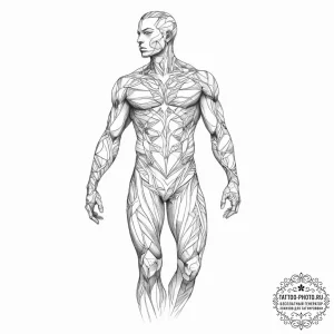Tattoo sketch узор в виде человеческого тела - эскиз тату (№1757071673_0, 05.09.2025 11:27) — tattoo-photo.ru