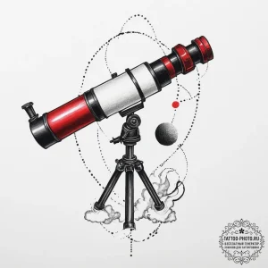 Tattoo sketch telescope, tattoo sketch design... - эскиз тату (№1757072280_0, 05.09.2025 11:38) — tattoo-photo.ru