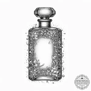 Tattoo sketch perfume bottle, ink illustratio... - эскиз тату (№1757073741_0, 05.09.2025 12:02) — tattoo-photo.ru