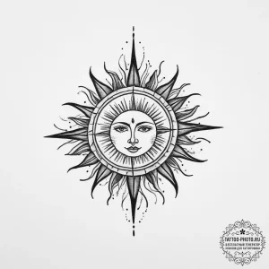 Tattoo sketch sun tattoo, concept art for tat... - эскиз тату (№1757075329_0, 05.09.2025 12:28) — tattoo-photo.ru