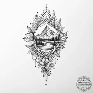 Tattoo sketch nature - эскиз тату (№1757076715_0, 05.09.2025 12:51) — tattoo-photo.ru