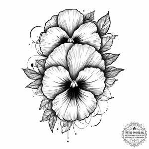 Tattoo sketch pansy flower, tattoo drawing ou... - эскиз тату (№1757079092_0, 05.09.2025 13:31) — tattoo-photo.ru