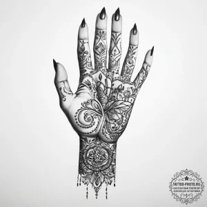Tattoo sketch hands with a tattoo - эскиз тату (№1757079292_0, 05.09.2025 13:34) — tattoo-photo.ru