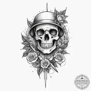 Tattoo sketch soldier with a scissors, tattoo... - эскиз тату (№1757080471_0, 05.09.2025 13:54) — tattoo-photo.ru