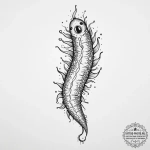 Tattoo sketch sea cucumber, concept art for t... - эскиз тату (№1757083905_0, 05.09.2025 14:51) — tattoo-photo.ru