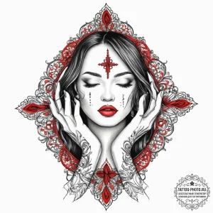 Tattoo sketch sensual hands touching a face,... - эскиз тату (№1757084911_0, 05.09.2025 15:08) — tattoo-photo.ru