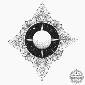 Tattoo sketch cosmic source, tattoo sketch de... - эскиз тату (№1757085529_0, 05.09.2025 15:18) — tattoo-photo.ru