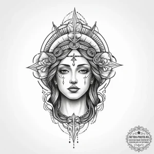 Tattoo sketch holy person, artistic tattoo sk... - эскиз тату (№1757087962_0, 05.09.2025 15:59) — tattoo-photo.ru