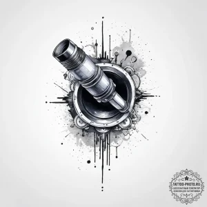 Tattoo sketch telescope, tattoo line art, on... - эскиз тату (№1757089371_0, 05.09.2025 16:22) — tattoo-photo.ru