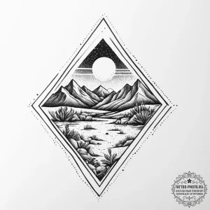 Tattoo sketch desert, tattoo sketch design, b... - эскиз тату (№1757089580_0, 05.09.2025 16:26) — tattoo-photo.ru