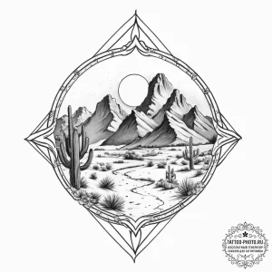 Tattoo sketch desert - эскиз тату (№1757091794_0, 05.09.2025 17:03) — tattoo-photo.ru