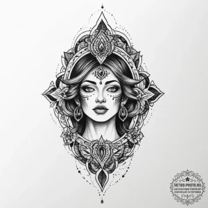 Tattoo sketch divine being, tattoo line art,... - эскиз тату (№1757092785_0, 05.09.2025 17:19) — tattoo-photo.ru
