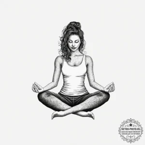 Tattoo sketch yoga yoga pose silhouette, tatt... - эскиз тату (№1757097410_0, 05.09.2025 18:36) — tattoo-photo.ru