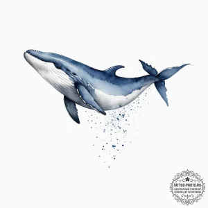 Tattoo sketch watercolor кит - эскиз тату (№1757098209_0, 05.09.2025 18:50) — tattoo-photo.ru