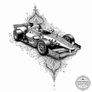 Tattoo sketch racing race car, ink illustrati... - эскиз тату (№1757098816_0, 05.09.2025 19:00) — tattoo-photo.ru