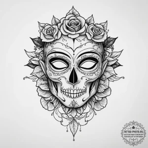 Tattoo sketch wood elf mask, tattoo sketch de... - эскиз тату (№1757099018_0, 05.09.2025 19:03) — tattoo-photo.ru