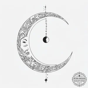 Tattoo sketch moon tattoo - эскиз тату (№1757101645_0, 05.09.2025 19:47) — tattoo-photo.ru