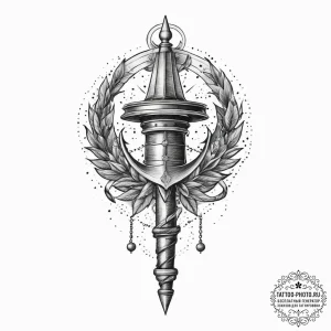 Tattoo sketch magic wand, ink illustration fo... - эскиз тату (№1757103445_0, 05.09.2025 20:17) — tattoo-photo.ru