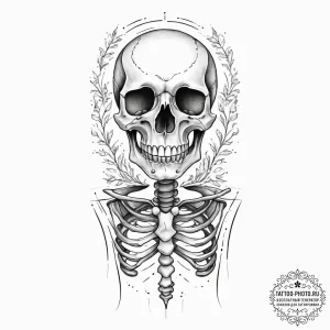 Tattoo sketch узор в виде скелета - эскиз тату (№1757104058_0, 05.09.2025 20:27) — tattoo-photo.ru