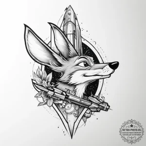 Tattoo sketch wile e. coyote with acme rocket... - эскиз тату (№1757104448_0, 05.09.2025 20:34) — tattoo-photo.ru