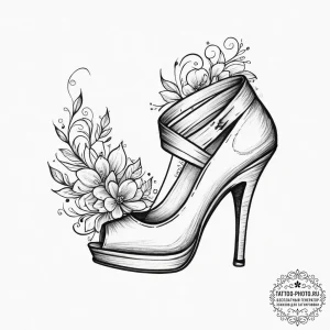 Tattoo sketch high heel tattoo, concept art f... - эскиз тату (№1757104652_0, 05.09.2025 20:37) — tattoo-photo.ru
