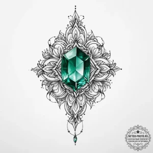 Tattoo sketch emerald - эскиз тату (№1757105257_0, 05.09.2025 20:47) — tattoo-photo.ru