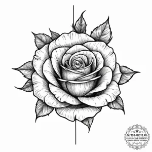 Tattoo sketch old school роза, tattoo line ar... - эскиз тату (№1757107851_0, 05.09.2025 21:30) — tattoo-photo.ru