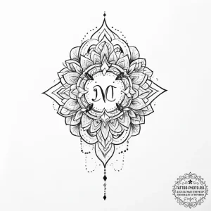 Tattoo sketch узор с датой - эскиз тату (№1757110068_0, 05.09.2025 22:07) — tattoo-photo.ru