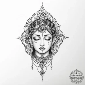 Tattoo sketch spiritual representation - эскиз тату (№1757112267_0, 05.09.2025 22:44) — tattoo-photo.ru