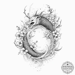 Tattoo sketch cherry blossom petals falling,... - эскиз тату (№1757112473_0, 05.09.2025 22:47) — tattoo-photo.ru