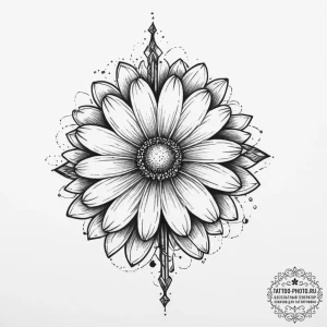 Tattoo sketch daisy, tattoo flash sheet desig... - эскиз тату (№1757114882_0, 05.09.2025 23:28) — tattoo-photo.ru