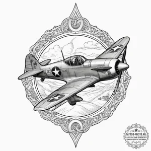 Tattoo sketch world war ii fighter plane, art... - эскиз тату (№1757115292_0, 05.09.2025 23:34) — tattoo-photo.ru