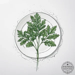 Tattoo sketch parsley with a plate, tattoo dr... - эскиз тату (№1757116909_0, 06.09.2025 00:01) — tattoo-photo.ru