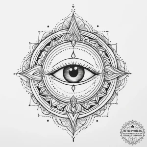 Tattoo sketch узор в виде глаза с луной, tatt... - эскиз тату (№1757118702_0, 06.09.2025 00:31) — tattoo-photo.ru