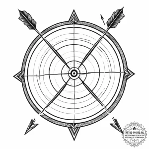 Tattoo sketch archery target with an arrow - эскиз тату (№1757120705_0, 06.09.2025 01:05) — tattoo-photo.ru